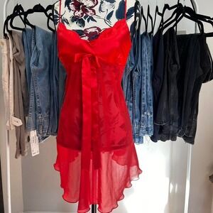 Beautiful vintage red Victoria secret babydoll dress